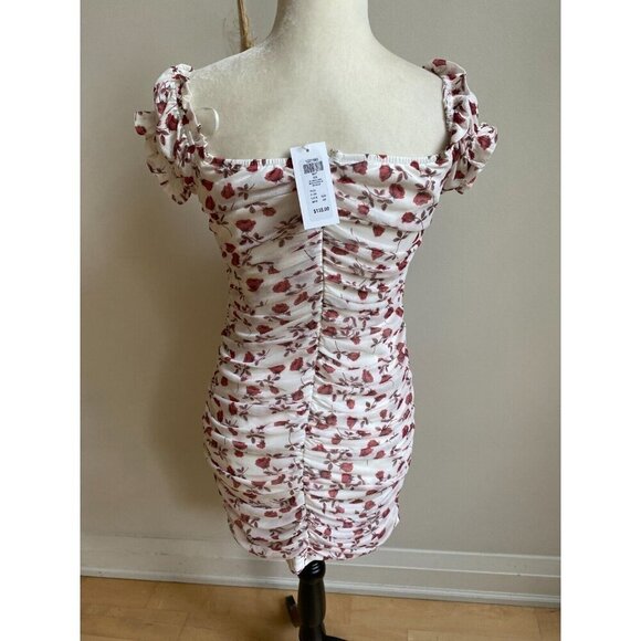 O.Vianca womens floral ruched NEW bodycon dress size small - Picture 3 of 6